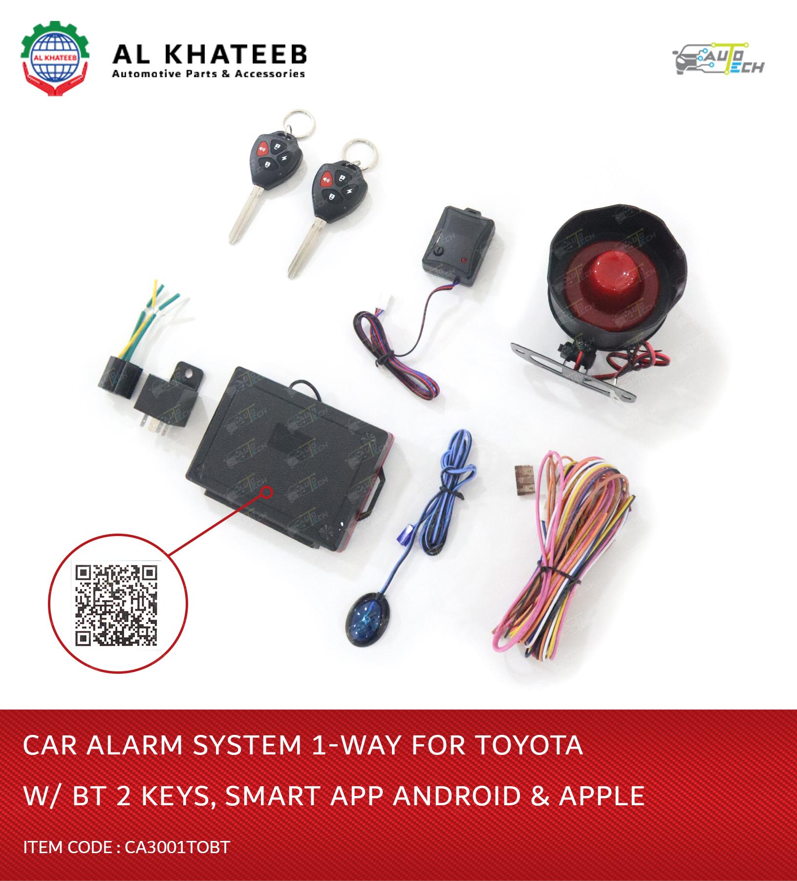 CAR ALARM SYSTEM 1-WAY, W/ BT , TOYOTA REMOTE                                                                                       3001