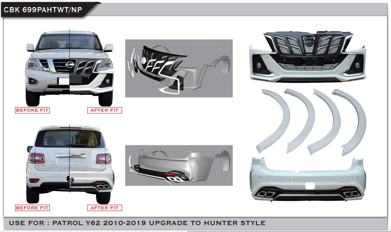 BODYKIT 4PATROL Y62 2010-19TO HUNTR-CBK699PAHTWT