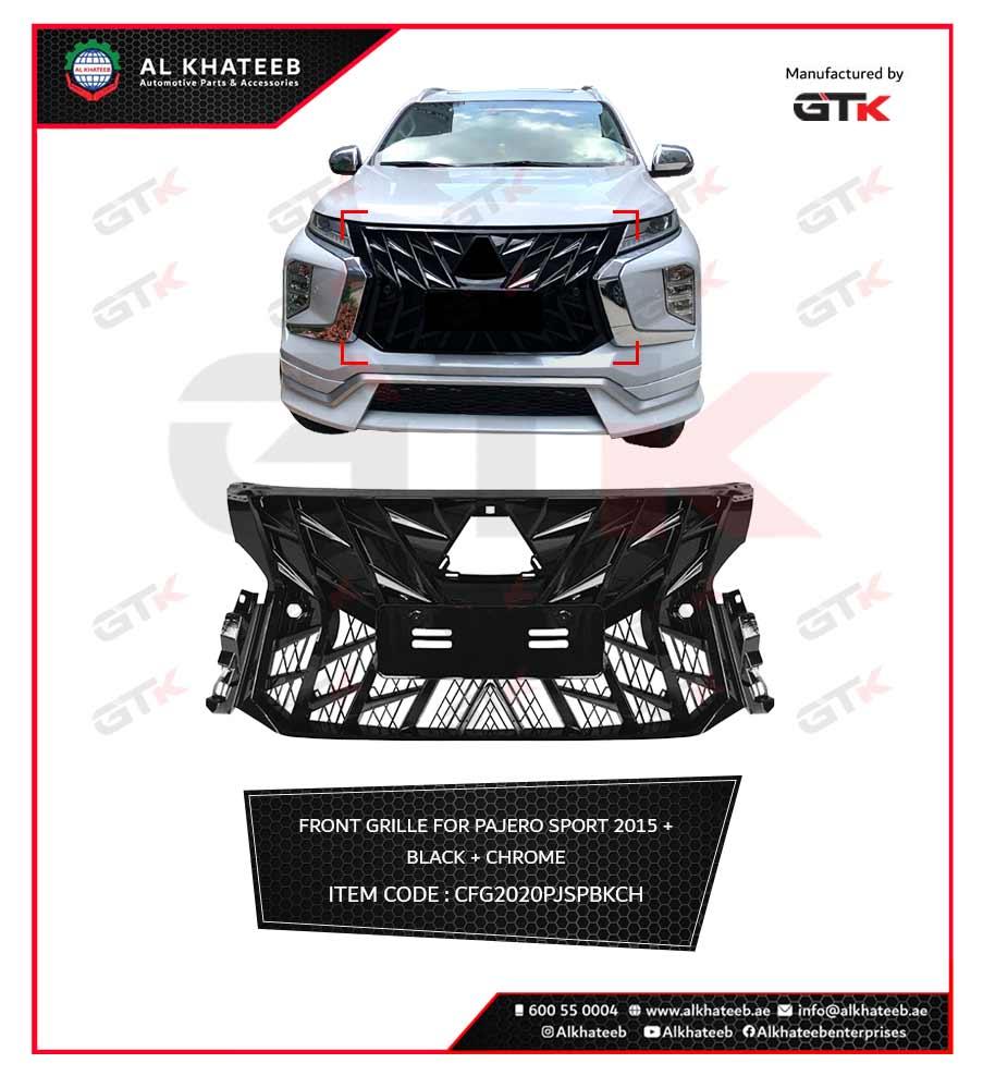 FRONT GRILL 4 PAJERO SPORT 2021,Black+Chrome