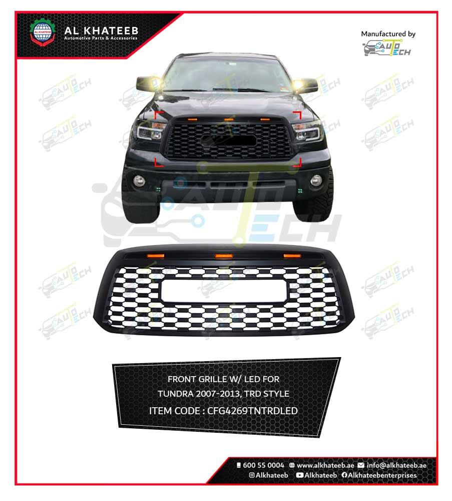 FRONT GRILL FOR TUNDRA 2007-2013,TRD Style.W/3PCS LED