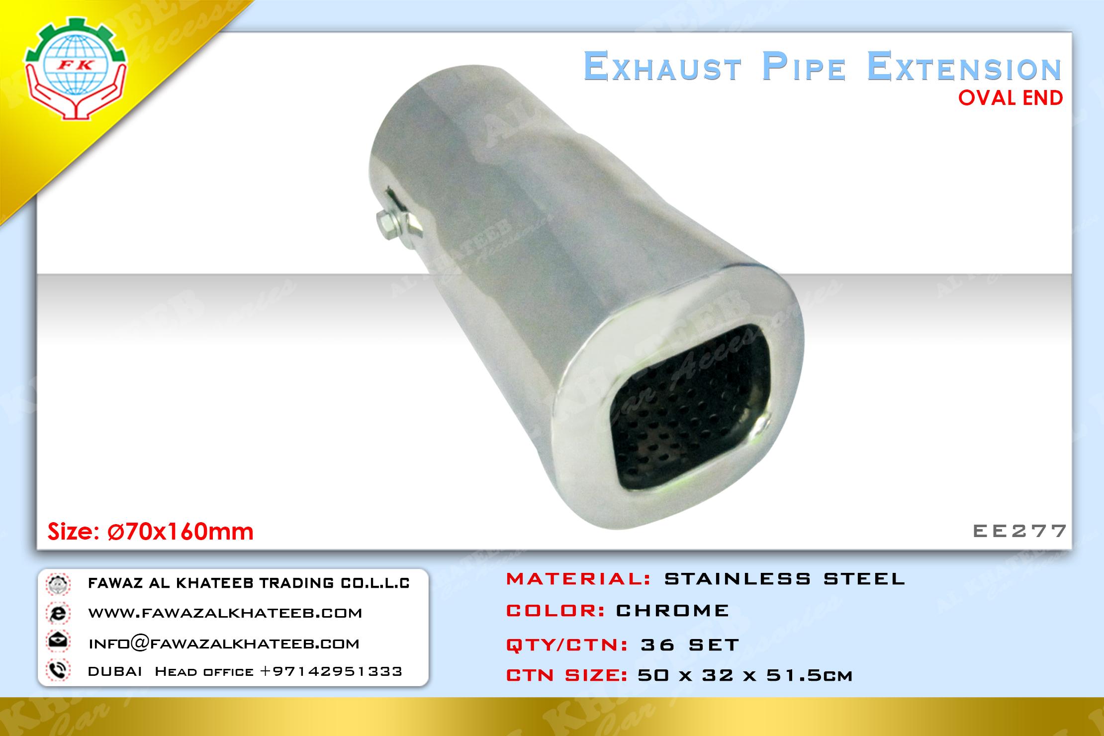 EXHAUST 1P RND 70X160MM OVAL END