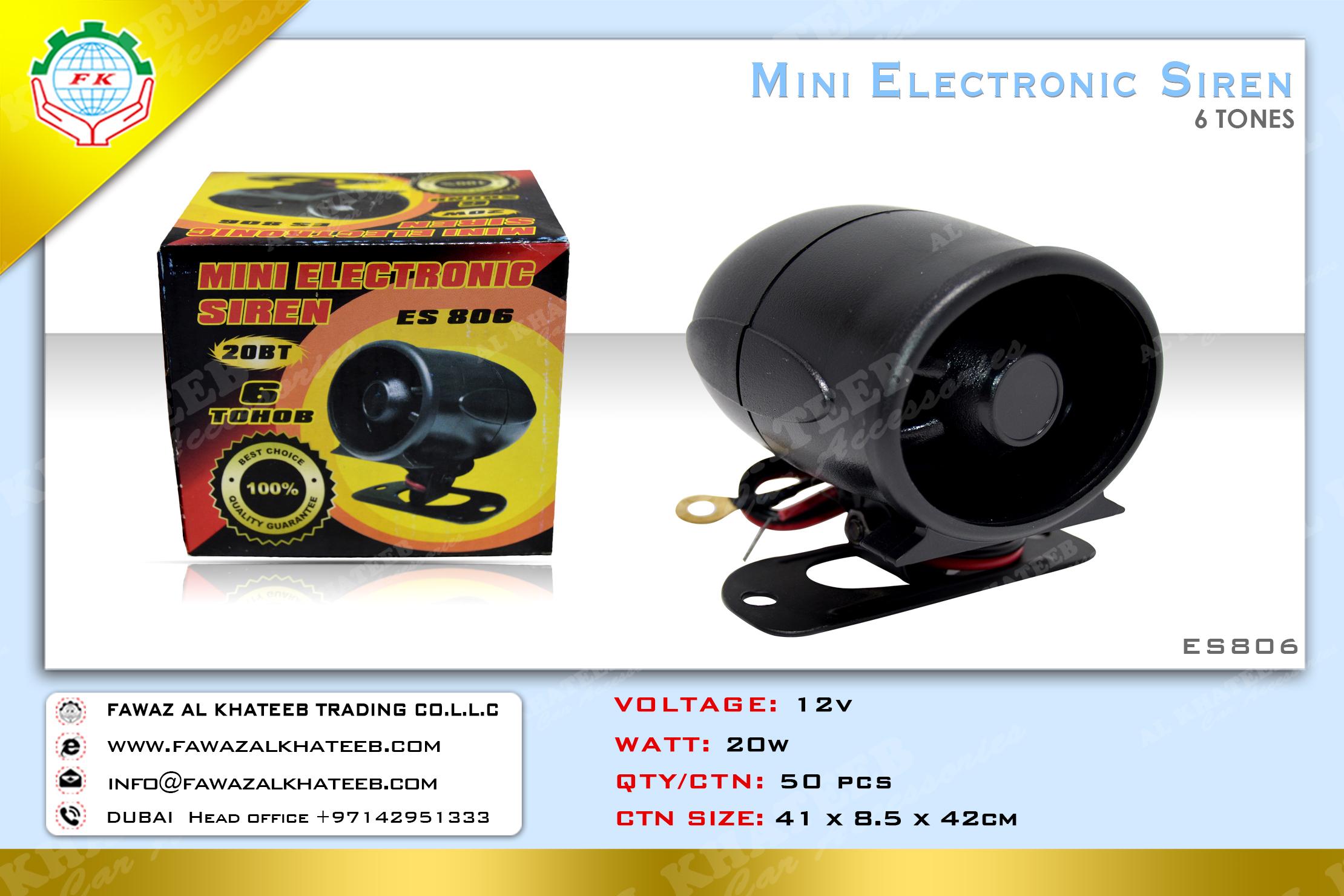 ELECTRONIC MINI SIREN 6TONE  20W-ES806