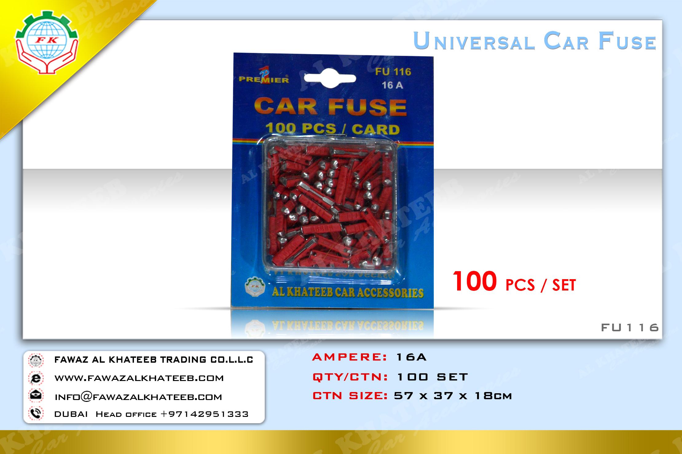 FUSE EUROPEAN 16A 100PC