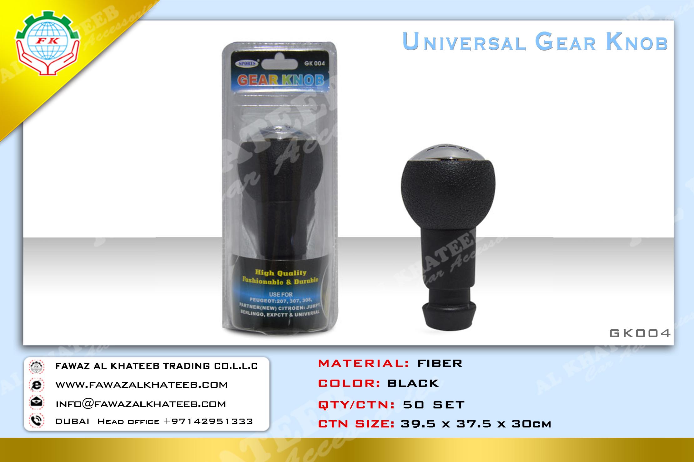 GEAR KNOB LONG HEAVY WEIGHT BLACK BODY+CHROME