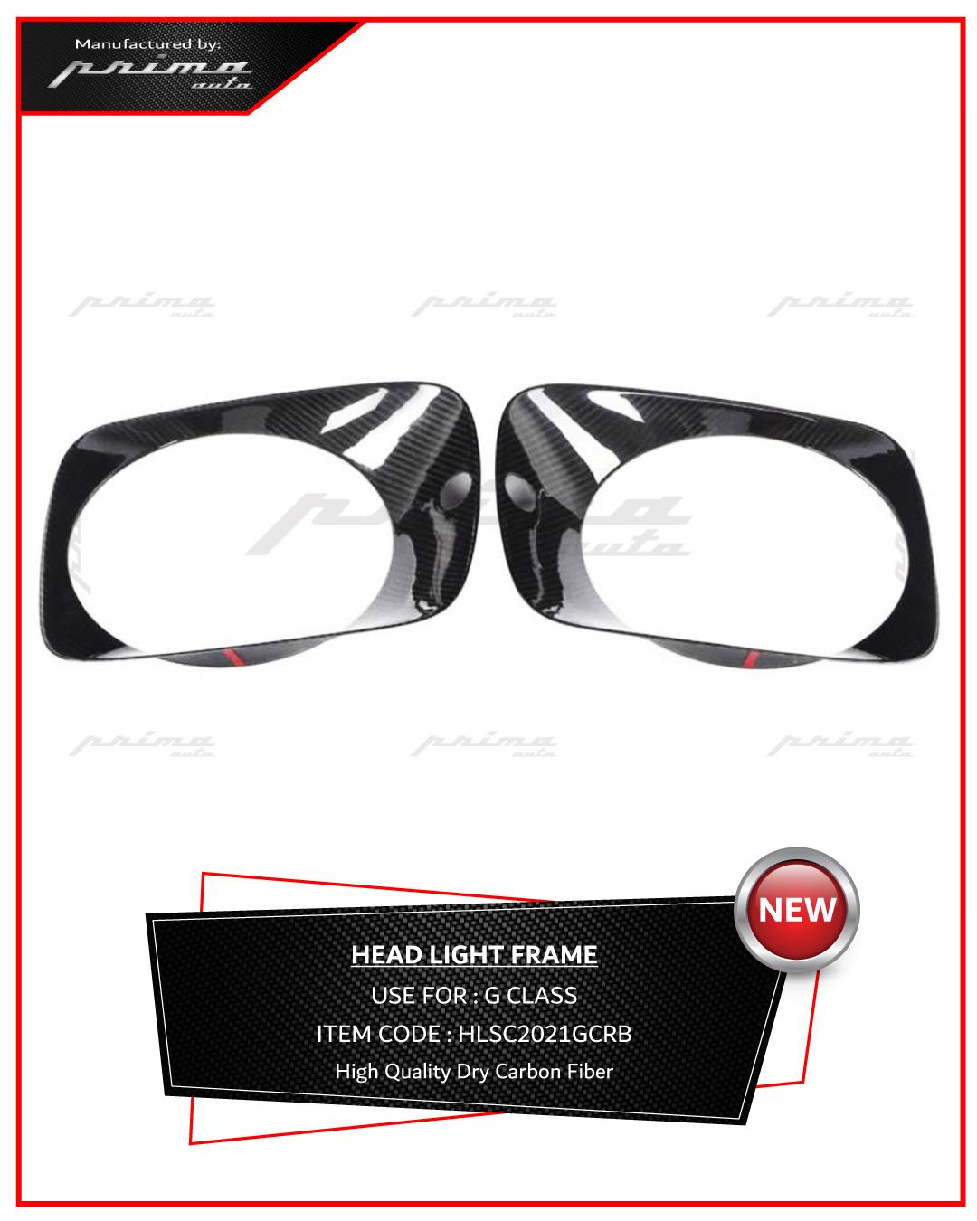 HEAD LIGHT FRAME ADD-ON COVER FOR G-CLASS 2019+ DRY CARBON FIBER