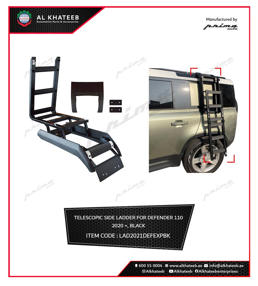 TELESCOPIC SIDE LADDER FOR  LR-DEFENDER 110 2020+ BK