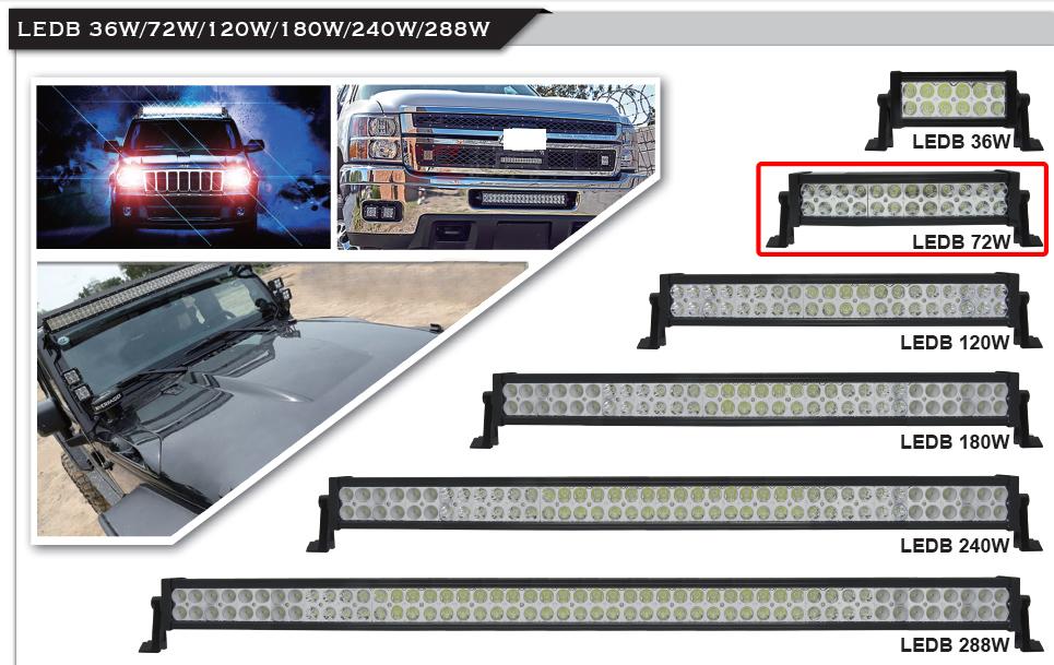 LED BAR 72W,3W*24PC EPISTAR LED