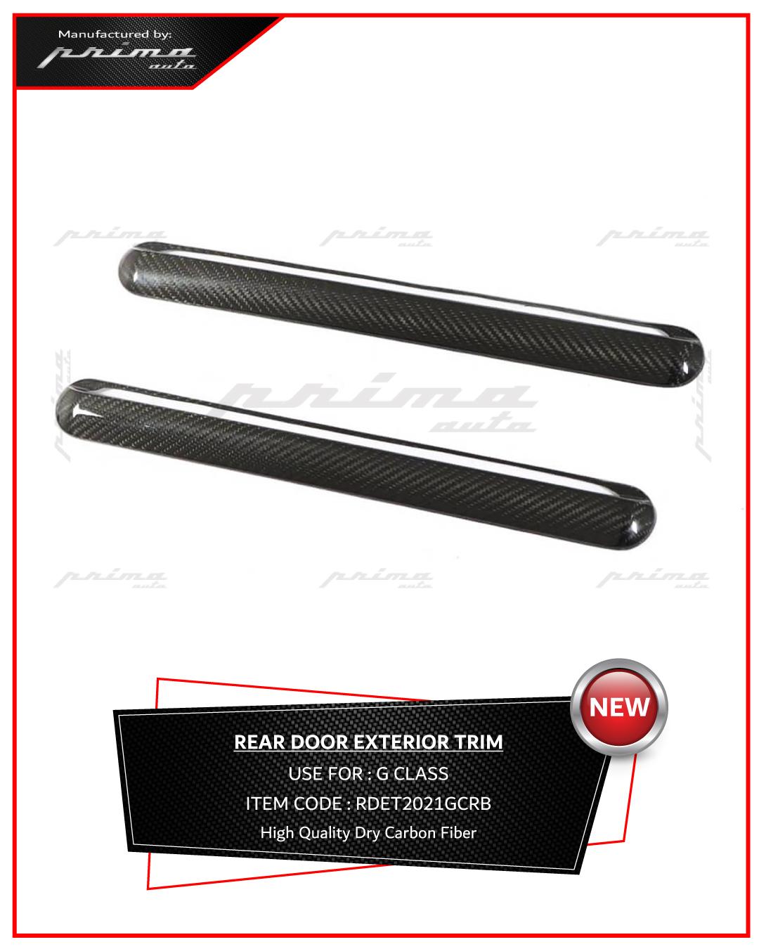 REAR DOOR EXTERIOR TRIM 4G-CLASS DRY CARBON FIBER - RDET2021GCRB