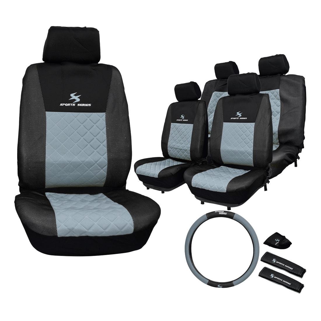 SEAT CVR SPORTS SERIES DIAMOND 14PC-SC513BKGYD