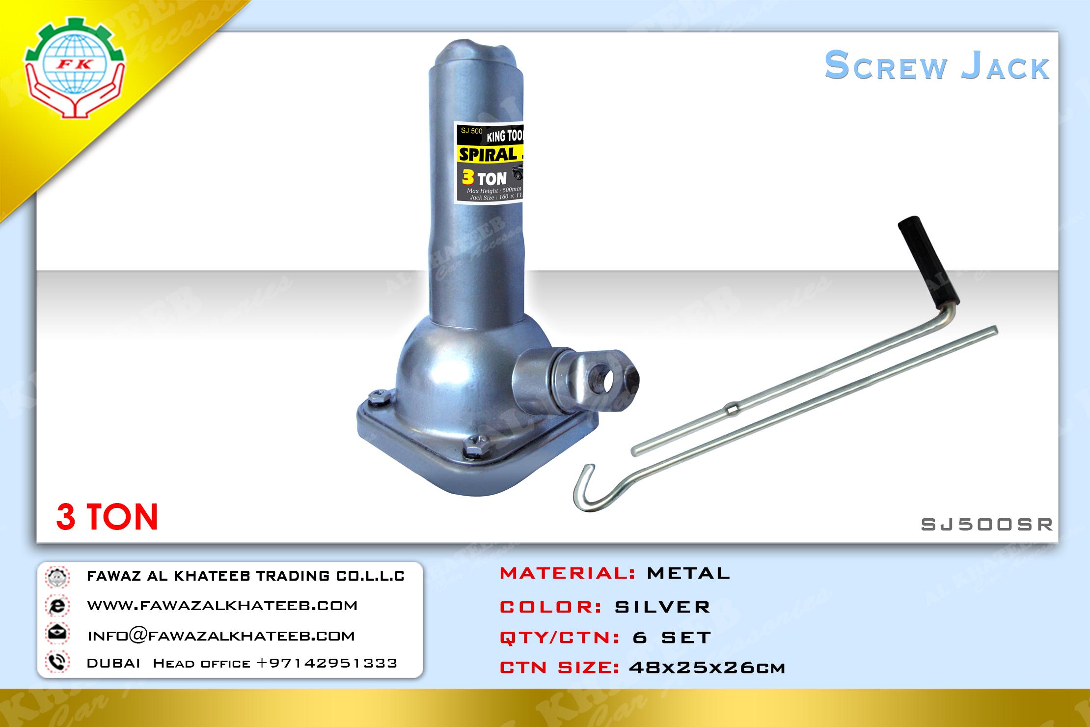 SCREW JACK 3 TON SILVER 500MM