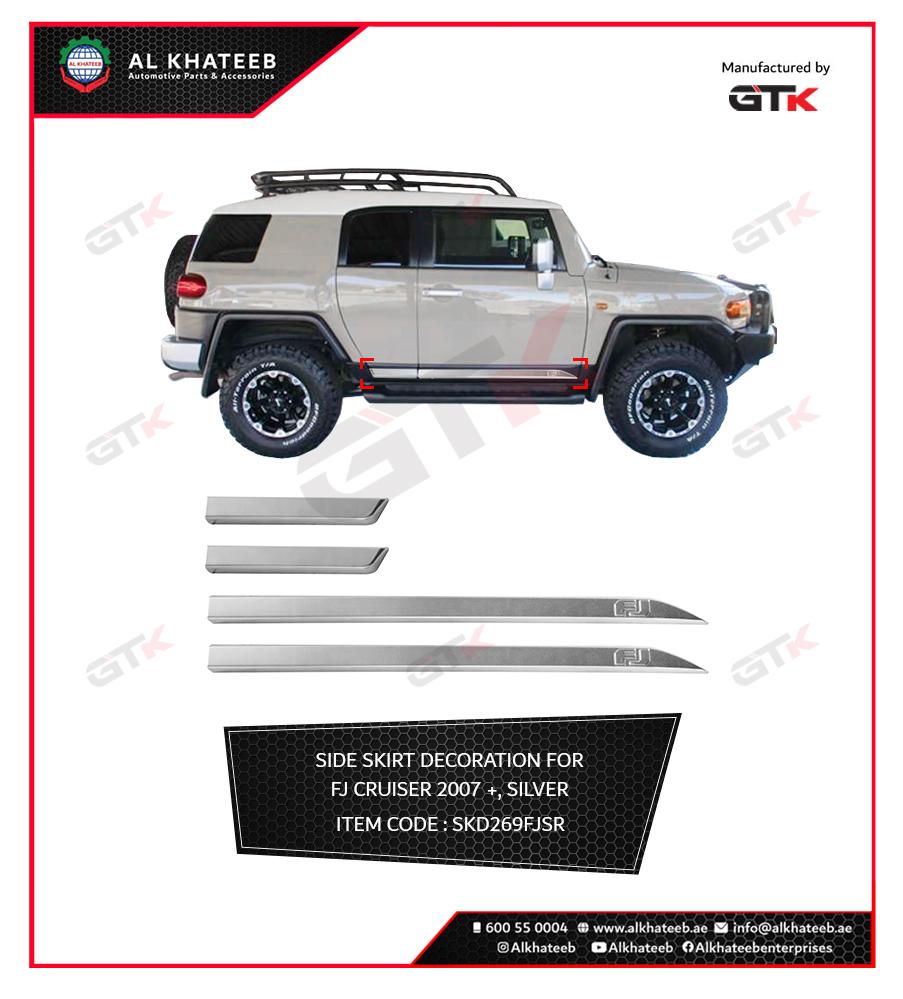 SIDE SKIRT DECORATION 4 FJ CRUISER 08-ON,SILVER,NARROW STYLE