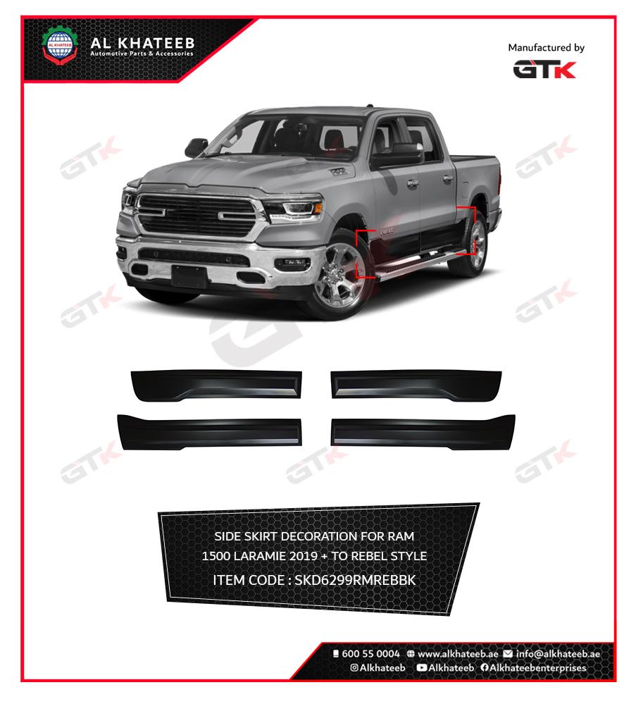 SIDE SKIRT DECORATION 4 DODGE RAM 1500 LARAMIE 2019+ TO REBEL STYLE