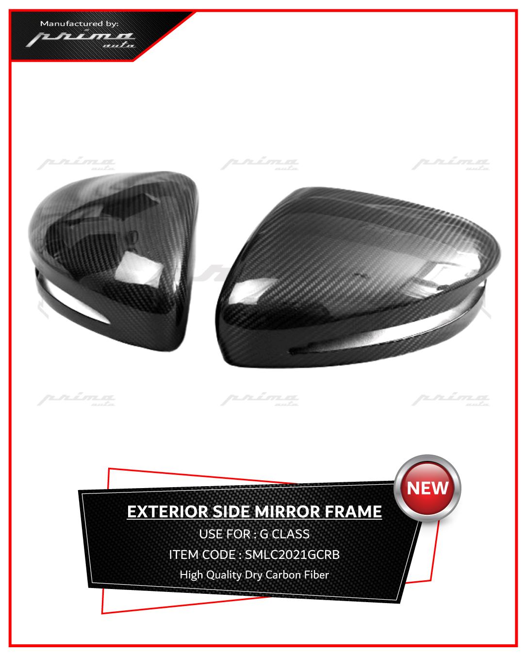 EXTERIOR SIDE MIRROR FRAME ADD-ON COVER FOR G-CLASS 2019+ DRY CARBON FIBER