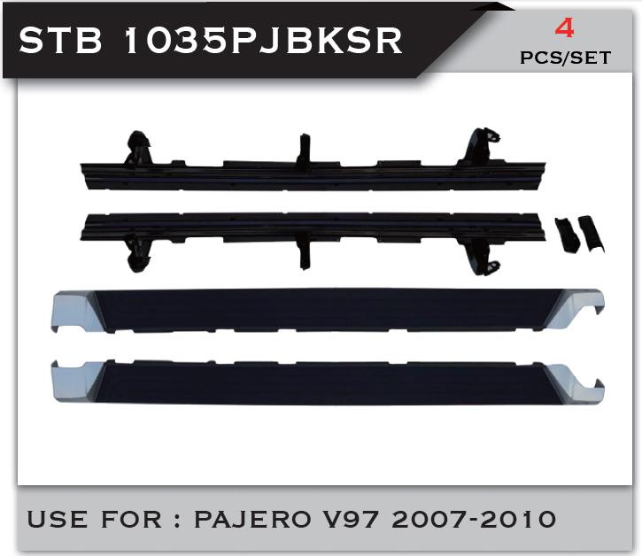 SIDE STEP FOR PAJERO V97 2007-10 BLACK-SILVER